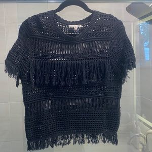 Black Crochet Scoop neck Top , Rebecca Minkoff , Size XS